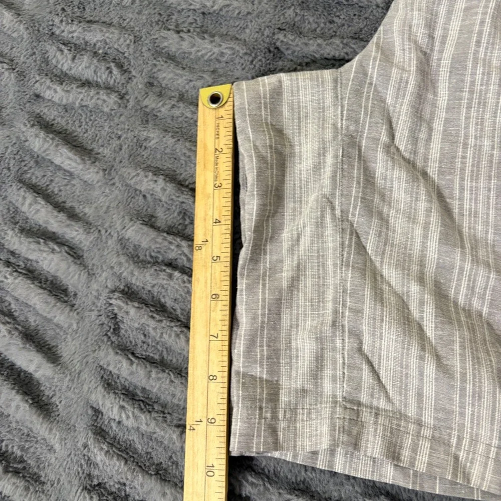 prAna Sutra Hemp Blend Striped Yoga Climbing Shorts Gray XS AQ662